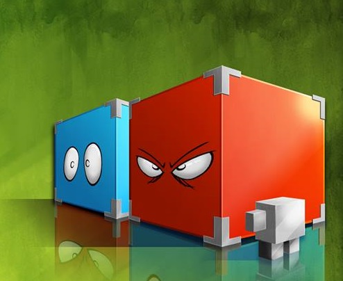 Cube rouge et cube bleu
